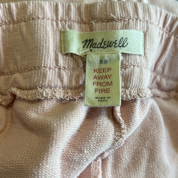 MADEWELL Pant Saunter Sweatpants Pink Terry Cloth Drawstring Sz XS - Picture 10 of 11